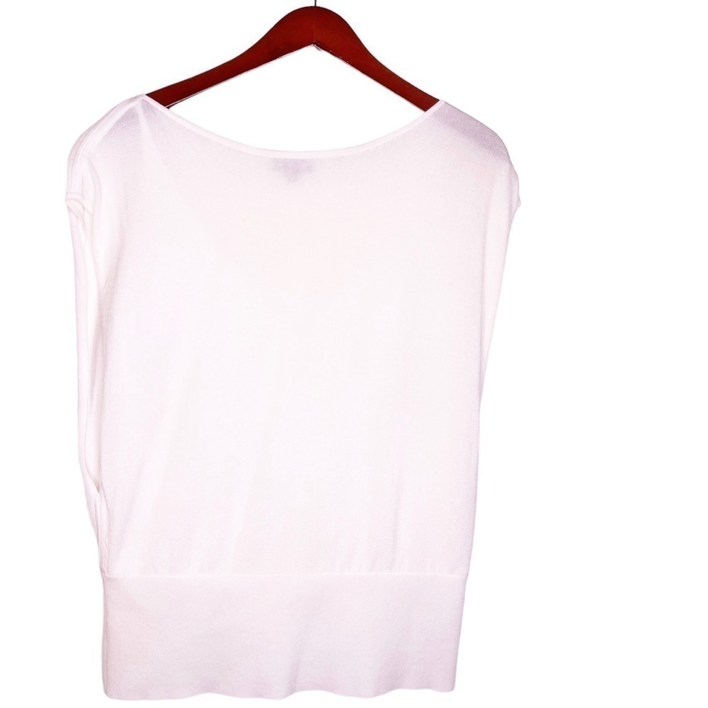 WORTH New York Double Layer Sleeveless Knit Banded Hem Top Size Medium in White